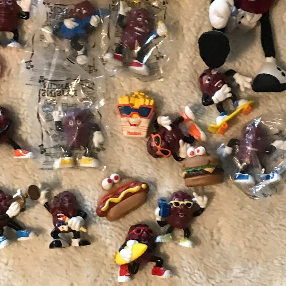 Lot Set - Vintage 80s 90s Y2K Hardees California Dancing Raisins Figures - Picture 6 of 9